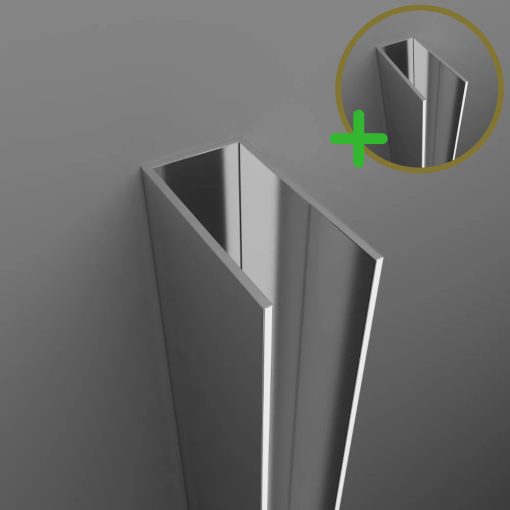 HD X2P 3-6 cm-es króm fix üveg hosszabbító profil, Felix, Nero zuhanyajtóhoz és W600 6 mm fix üveghez