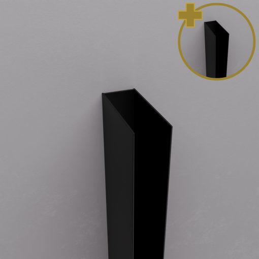 HD X2P fekete toldóprofil csomag, +2x 20 mm, 195 cm magas (Toronto zuhanyajtóhoz, Felix és Nero Duo zuhanykabinhoz)