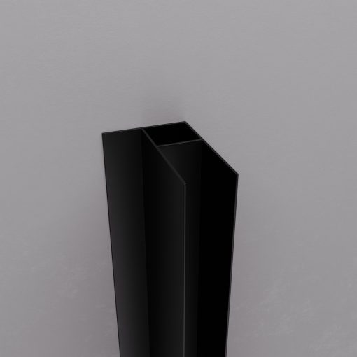 HD-X5-190-BLACK toldóprofil, +20 mm, 190 cm magas (Elio, Dior, Fusion, Moment zuhanykabinokhoz)