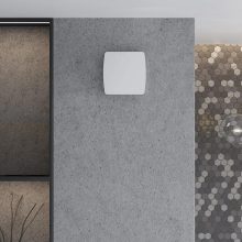 HD XHM szögletes fürdőszobai ventilátor, időzítővel és páratartalom érzékelővel, fényes fehér színben