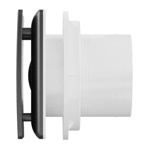 HD XHM szögletes fürdőszobai ventilátor, időzítővel és páratartalom érzékelővel, matt fekete színben