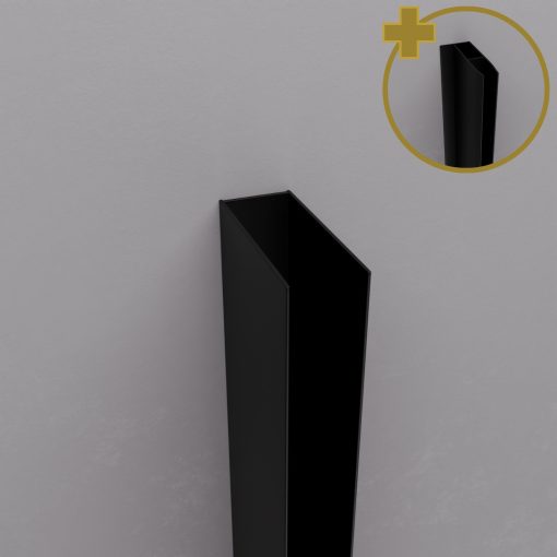 HD DX fekete toldóprofil csomag, +20 és +28 mm, 195 cm magas (Toronto, Felix, Nero zuhanykabinhoz)