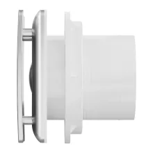 HD XTI szögletes fürdőszobai ventilátor, időzítővel, szálcsiszolt króm színben