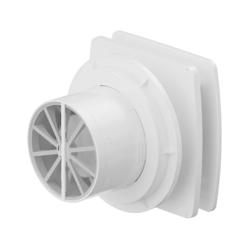 HD XTI szögletes fürdőszobai ventilátor, időzítővel, fényes fehér színben