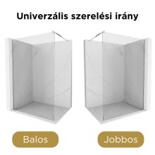 HD Arlo Walk-In zuhanyfal, 100x200 cm, 8 mm vastag vízlepergető biztonsági üveggel, 200 cm magas, króm profillal és távtartóval