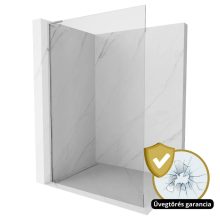 HD Arlo "L" Walk-In zuhanyfal, 100x200 cm, 8 mm vastag vízlepergető biztonsági üveggel, 200 cm magas, króm profillal és "L" stabilizátorral