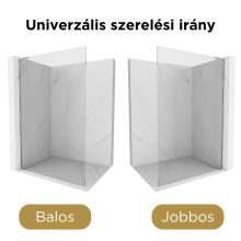 HD Arlo "L" Walk-In zuhanyfal, 100x200 cm, 8 mm vastag vízlepergető biztonsági üveggel, 200 cm magas, króm profillal és "L" stabilizátorral