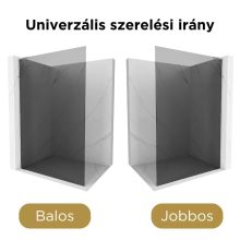 HD Arlo "L" Dark Walk-In zuhanyfal 8 mm vastag vízlepergető biztonsági üveggel, 200 cm magas, króm profillal és "L" stabilizátorral