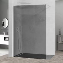 HD Arlo Dark White Walk-In zuhanyfal 8 mm vastag vízlepergető biztonsági üveggel, 200 cm magas, fehér profillal és távtartóval