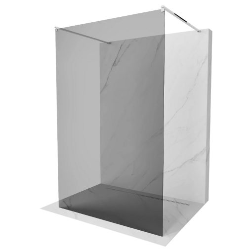 HD Arlo Dark Light szabadonálló Walk-In zuhanyfal, 100x200 cm, 8 mm vastag vízlepergető biztonsági üveggel, 200 cm magas, két króm távtartóval