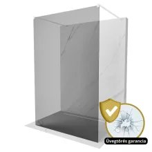 HD Arlo Dark Light White szabadonálló Walk-In zuhanyfal 8 mm vastag vízlepergető biztonsági üveggel, 200 cm magas, két távtartóval