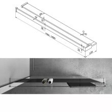 HD Arlo+ Dark Walk-In zuhanyfal, 90x200 cm, 8 mm vastag vízlepergető biztonsági üveggel, 200 cm magas, króm profillal és távtartóval