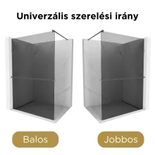 HD Arlo+ Dark Gun Grey Walk-In zuhanyfal 8 mm vastag vízlepergető biztonsági üveggel, 200 cm magas, szürke profillal és távtartóval