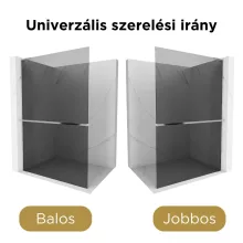 HD Arlo+ "L" Dark Walk-In zuhanyfal 8 mm vastag vízlepergető biztonsági üveggel, 200 cm magas, króm profillal és "L" stabilizátorral