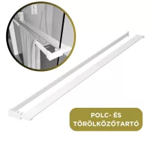 HD Arlo+ Dark White Walk-In zuhanyfal 8 mm vastag vízlepergető biztonsági üveggel, 200 cm magas, fehér profillal és távtartóval