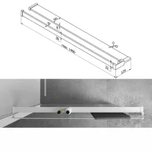 HD Arlo+ Dark White Walk-In zuhanyfal 8 mm vastag vízlepergető biztonsági üveggel, 200 cm magas, fehér profillal és távtartóval