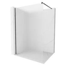 HD Arlo Matt Black Walk-In zuhanyfal, 100x200 cm, 8 mm vastag vízlepergető biztonsági matt üveggel, 200 cm magas, fekete profillal és távtartóval