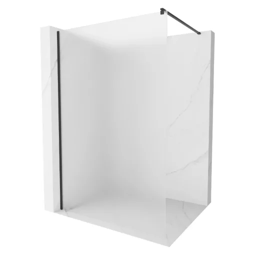 HD Arlo Matt Black Walk-In zuhanyfal, 100x200 cm, 8 mm vastag vízlepergető biztonsági matt üveggel, 200 cm magas, fekete profillal és távtartóval