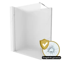   HD Arlo Matt Walk-In zuhanyfal 8 mm vastag vízlepergető biztonsági matt üveggel, 200 cm magas, króm profillal és távtartóval