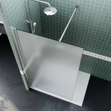 HD Arlo Matt Walk-In zuhanyfal 8 mm vastag vízlepergető biztonsági matt üveggel, 200 cm magas, króm profillal és távtartóval