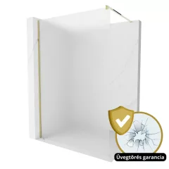   HD Arlo Matt Gold Walk-In zuhanyfal 8 mm vastag vízlepergető biztonsági matt üveggel, 200 cm magas, arany profillal és távtartóval