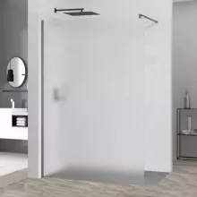HD Arlo Matt Gun Grey Walk-In zuhanyfal 8 mm vastag vízlepergető biztonsági matt üveggel, 200 cm magas, szürke profillal és távtartóval