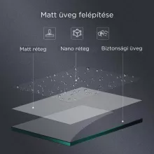 HD Arlo Matt Gun Grey Walk-In zuhanyfal 8 mm vastag vízlepergető biztonsági matt üveggel, 200 cm magas, szürke profillal és távtartóval