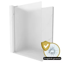 HD Arlo "L" Matt Walk-In zuhanyfal, 100x200 cm, 8 mm vastag vízlepergető biztonsági matt üveggel, 200 cm magas, króm profillal és "L" stabilizátorral