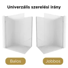 HD Arlo "L" Matt Walk-In zuhanyfal, 100x200 cm, 8 mm vastag vízlepergető biztonsági matt üveggel, 200 cm magas, króm profillal és "L" stabilizátorral