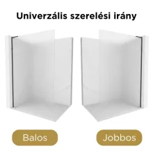 HD Arlo "L" Matt Black Walk-In zuhanyfal 8 mm vastag vízlepergető biztonsági matt üveggel, 200 cm magas, fekete profillal és "L" stabilizátorral