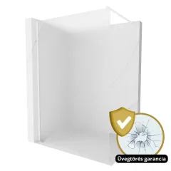   HD Arlo Matt White Walk-In zuhanyfal 8 mm vastag vízlepergető biztonsági matt üveggel, 200 cm magas, fehér profillal és távtartóval