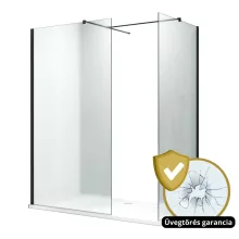 HD Arlo Matt Black Kombi Walk-In zuhanyfal 8 mm vastag vízlepergető biztonsági matt üveggel, 200 cm magas, fekete profillal és távtartóval