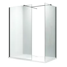 HD Arlo Matt Black Kombi Walk-In zuhanyfal 8 mm vastag vízlepergető biztonsági matt üveggel, 200 cm magas, fekete profillal és távtartóval