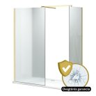 HD Arlo Matt Gold Kombi Walk-In zuhanyfal 8 mm vastag vízlepergető biztonsági matt üveggel, 200 cm magas, arany profillal és távtartóval