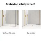 HD Arlo Matt Gold Kombi Walk-In zuhanyfal 8 mm vastag vízlepergető biztonsági matt üveggel, 200 cm magas, arany profillal és távtartóval