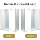 HD Arlo Matt Gold Kombi Walk-In zuhanyfal 8 mm vastag vízlepergető biztonsági matt üveggel, 200 cm magas, arany profillal és távtartóval