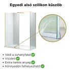 HD Arlo Matt Gold Kombi Walk-In zuhanyfal 8 mm vastag vízlepergető biztonsági matt üveggel, 200 cm magas, arany profillal és távtartóval