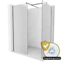 HD Arlo Matt Gun Grey Kombi Walk-In zuhanyfal 8 mm vastag vízlepergető biztonsági matt üveggel, 200 cm magas, szürke profillal és távtartóval