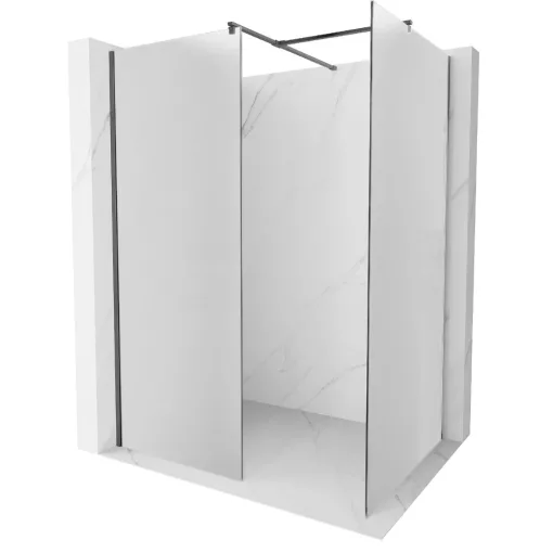 HD Arlo Matt Gun Grey Kombi Walk-In zuhanyfal 8 mm vastag vízlepergető biztonsági matt üveggel, 200 cm magas, szürke profillal és távtartóval