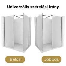 HD Arlo Matt Gun Grey Kombi Walk-In zuhanyfal 8 mm vastag vízlepergető biztonsági matt üveggel, 200 cm magas, szürke profillal és távtartóval