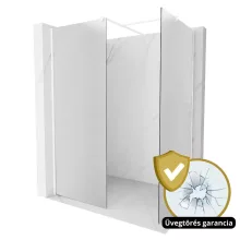 HD Arlo Matt White Kombi Walk-In zuhanyfal 8 mm vastag vízlepergető biztonsági matt üveggel, 200 cm magas, fehér profillal és távtartóval
