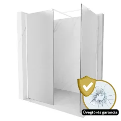   HD Arlo Matt White Kombi Walk-In zuhanyfal 8 mm vastag vízlepergető biztonsági matt üveggel, 200 cm magas, fehér profillal és távtartóval