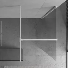 HD Arlo Matt White Kombi Walk-In zuhanyfal 8 mm vastag vízlepergető biztonsági matt üveggel, 200 cm magas, fehér profillal és távtartóval