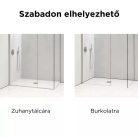 HD Arlo Matt White Kombi Walk-In zuhanyfal 8 mm vastag vízlepergető biztonsági matt üveggel, 200 cm magas, fehér profillal és távtartóval