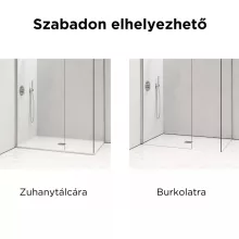 HD Arlo Matt White Kombi Walk-In zuhanyfal 8 mm vastag vízlepergető biztonsági matt üveggel, 200 cm magas, fehér profillal és távtartóval