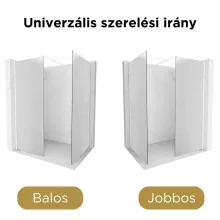 HD Arlo Matt White Kombi Walk-In zuhanyfal 8 mm vastag vízlepergető biztonsági matt üveggel, 200 cm magas, fehér profillal és távtartóval