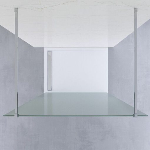 HD Arlo Matt Light szabadonálló Walk-In zuhanyfal, 90x200 cm, 8 mm vastag vízlepergető biztonsági matt üveggel, 200 cm magas, két króm távtartóval