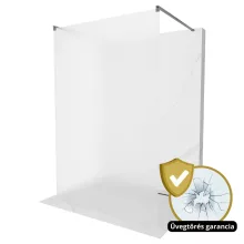 HD Arlo Matt Light Gun Grey szabadonálló Walk-In zuhanyfal 8 mm vastag vízlepergető biztonsági matt üveggel, 200 cm magas, két távtartóval