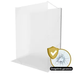   HD Arlo Matt Light White szabadonálló Walk-In zuhanyfal 8 mm vastag vízlepergető biztonsági matt üveggel, 200 cm magas, két távtartóval