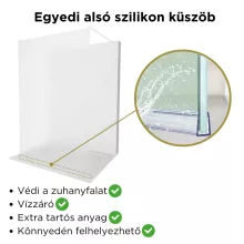HD Arlo Matt Light White szabadonálló Walk-In zuhanyfal 8 mm vastag vízlepergető biztonsági matt üveggel, 200 cm magas, két távtartóval